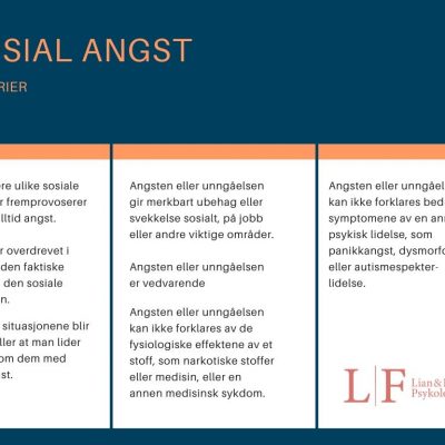 sosial angst kriterier